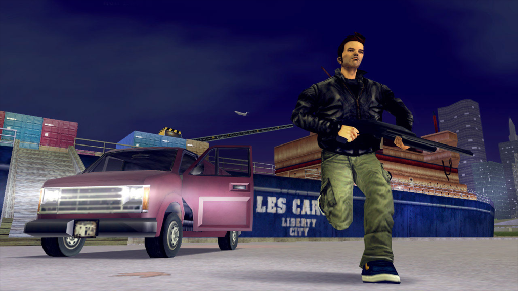 A screenshot from Grand Theft Auto III (2001).