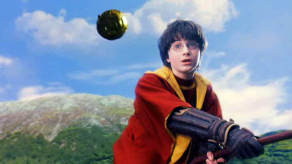 Harry Potter (Daniel Radcliffe) playing Quidditch