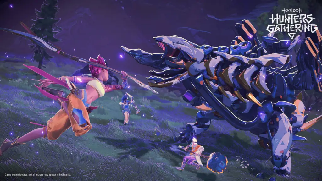 Horizon Hunter's Gathering players fighting giant robot monster