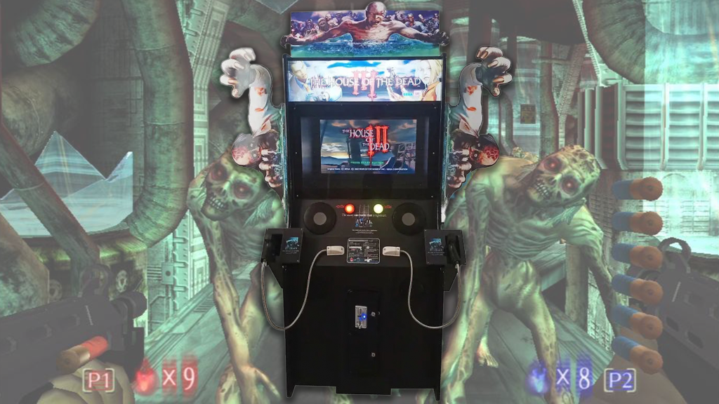 House of the Dead III arcade cabinet over screenshot