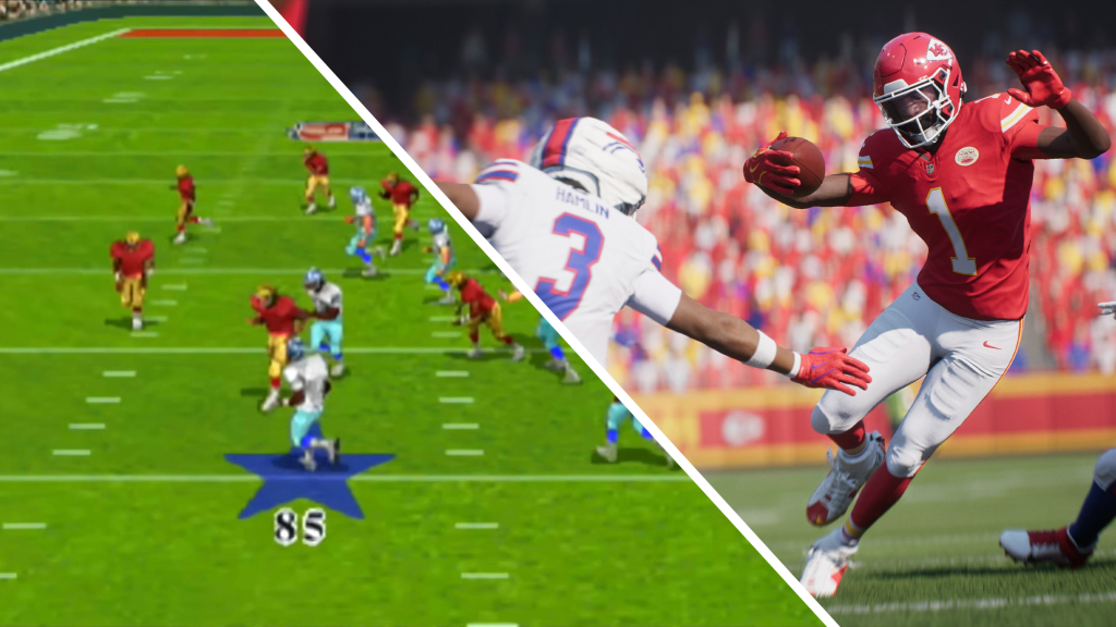 Screenshots from John Madden Football & Madden NFL 26