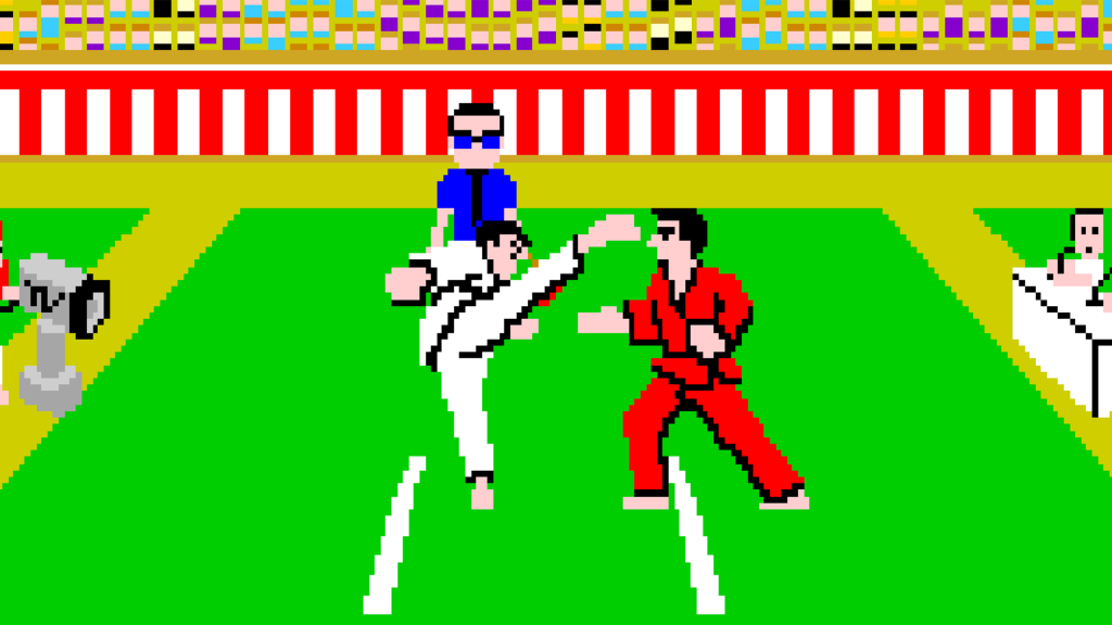 A screenshot from Karate Champ (1984).