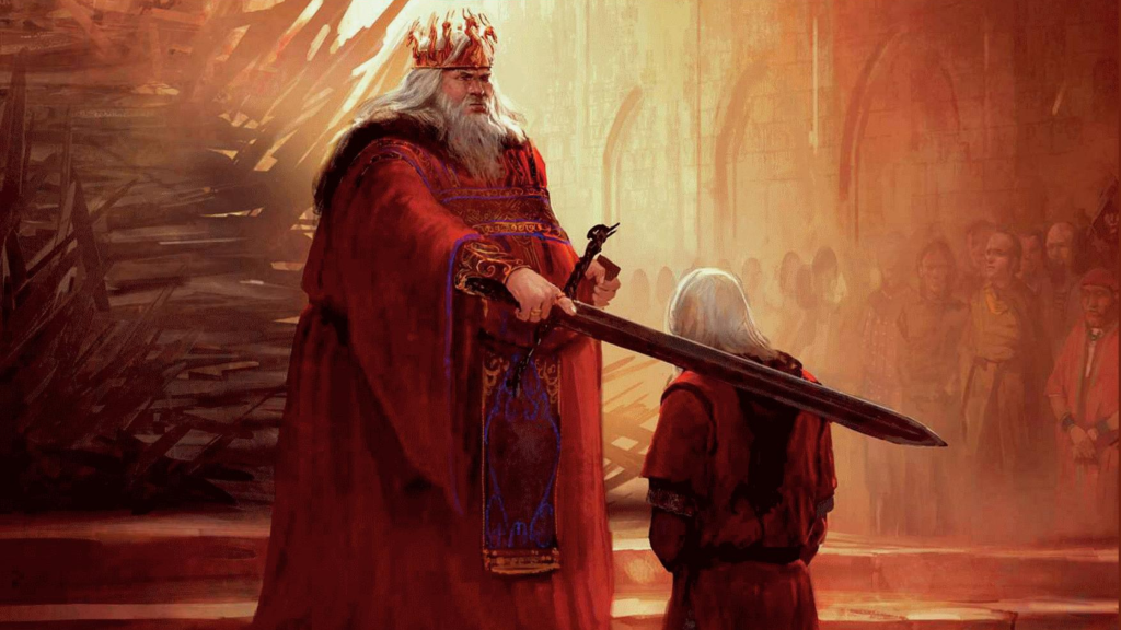 King Aegon IV Targaryen with Daemon Blackfyre in The World of Ice and Fire
