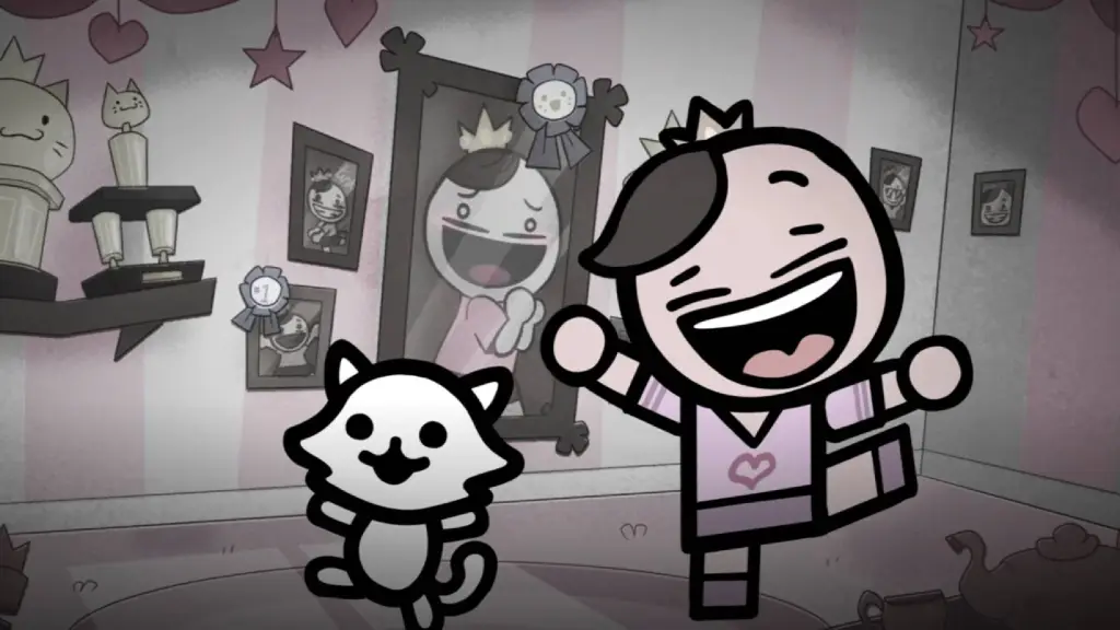 Mewgenics man playing with cat