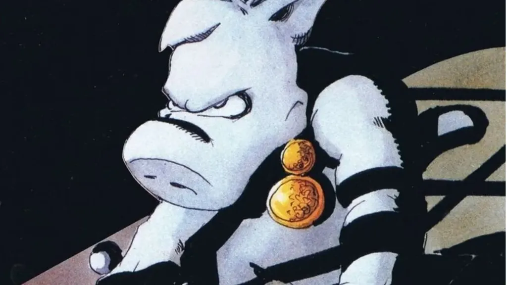 Cerebrus standing with his sword