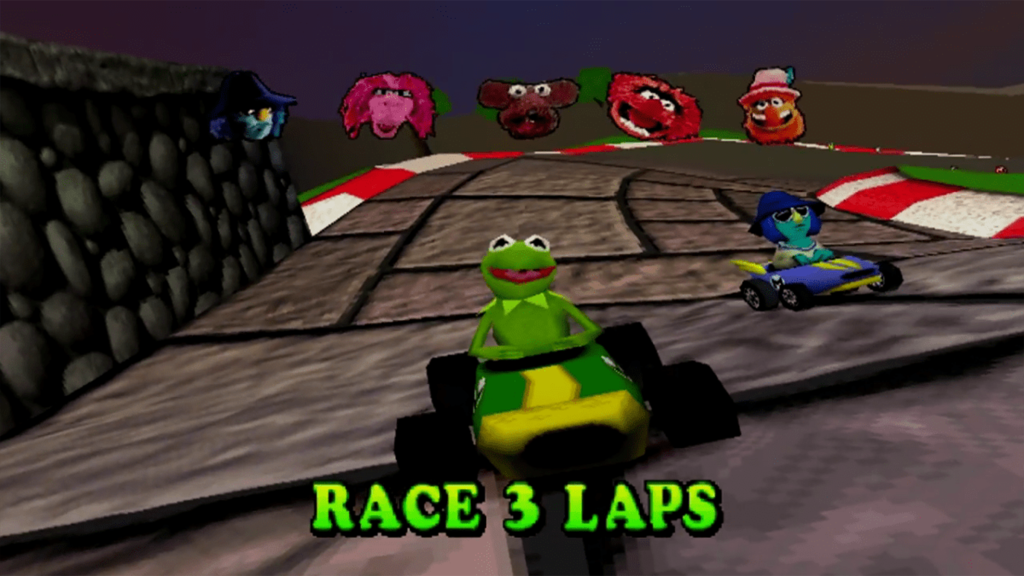 A screenshot from Muppet RaceMania.