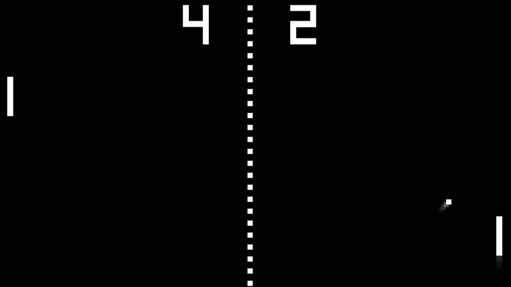 A screenshot from Pong (1972).