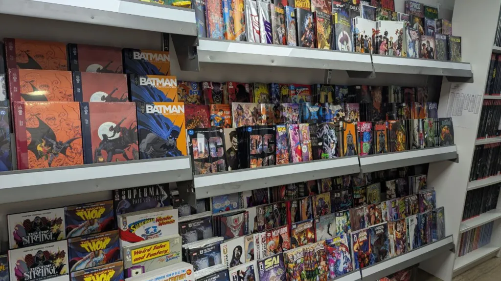 Pulp's Bordeaux comic book store issues shelf