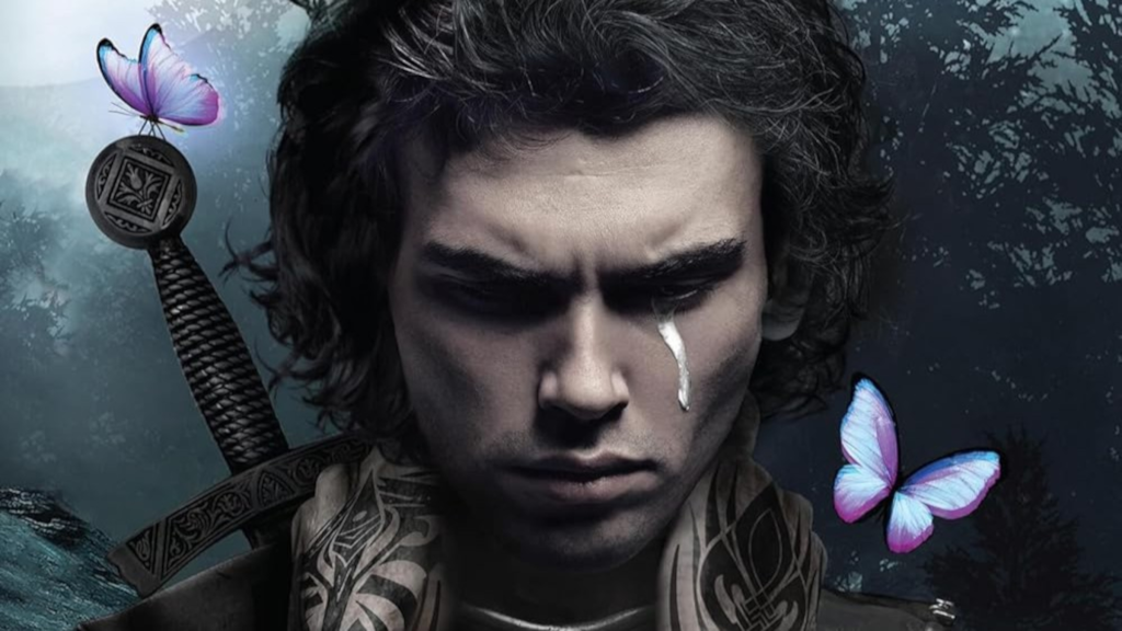 The cropped cover of Quicksilver featuring Kingfisher with a silver tear rolling down his cheek