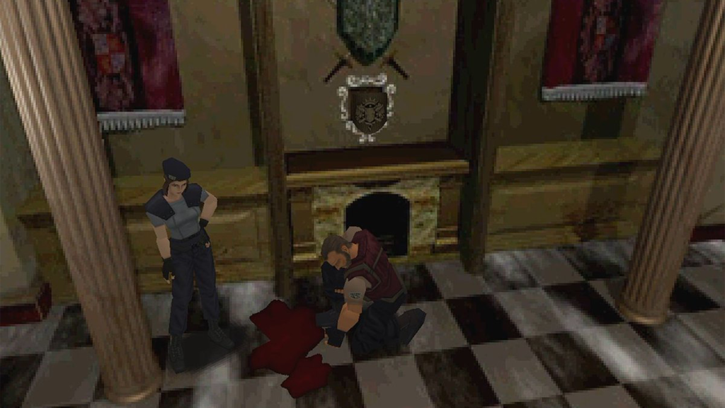 A screenshot from Resident Evil.