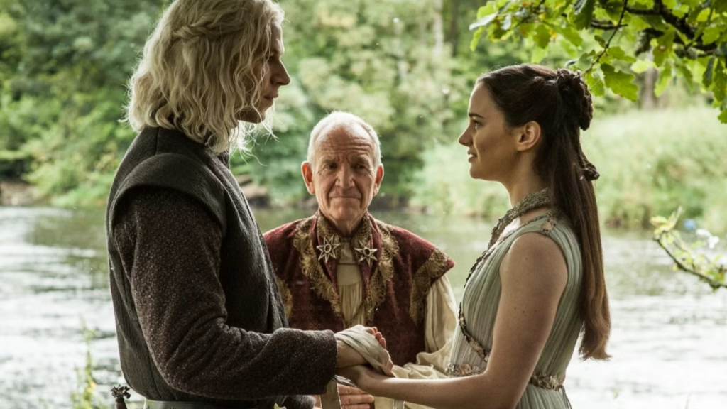 Rhaegar Targaryen and Lyanna Stark getting married in Game of Thrones