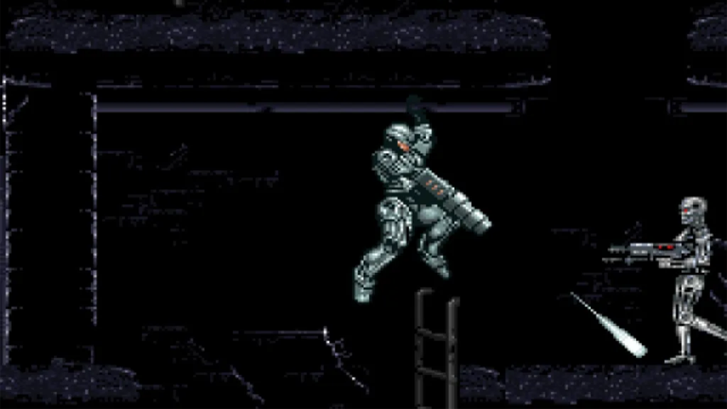 A screenshot from RoboCop Versus The Terminator.