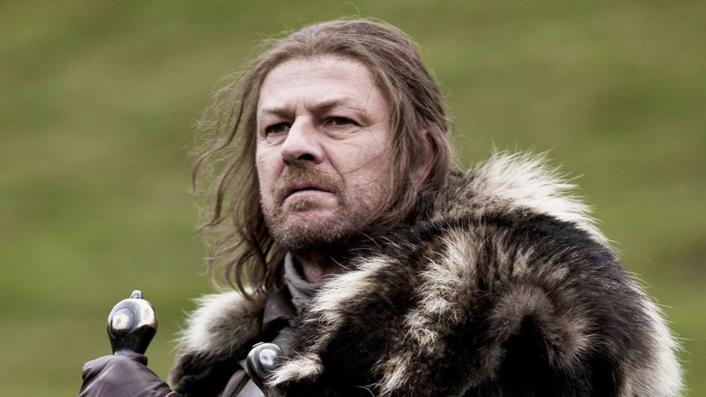 Sean Bean as Ned Stark in Game of Thrones premiere