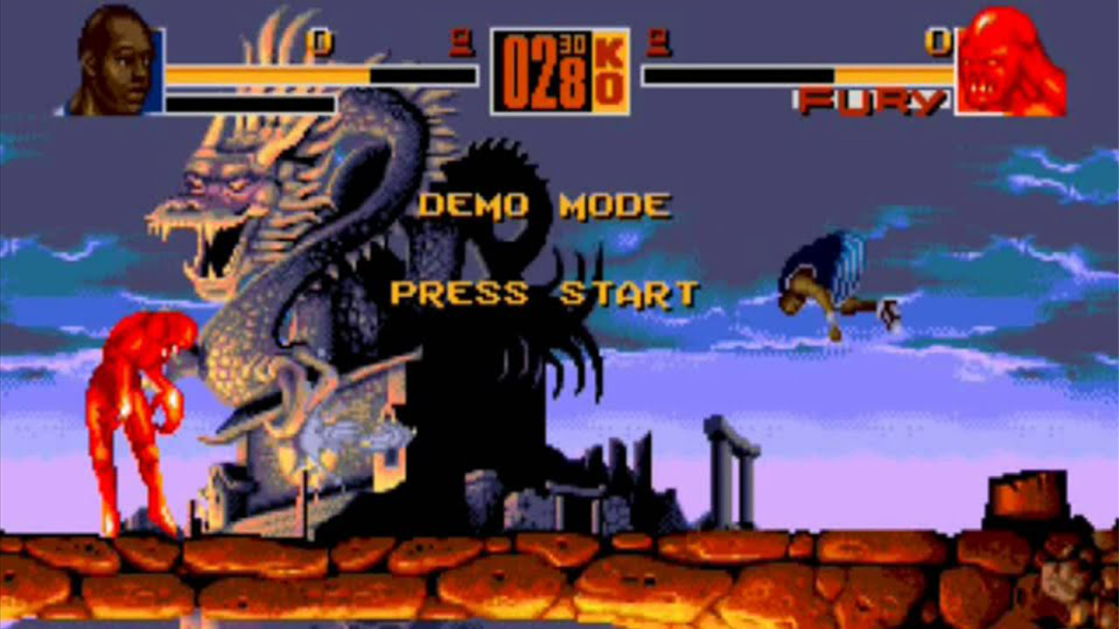A screenshot from Shaq Fu (1994).