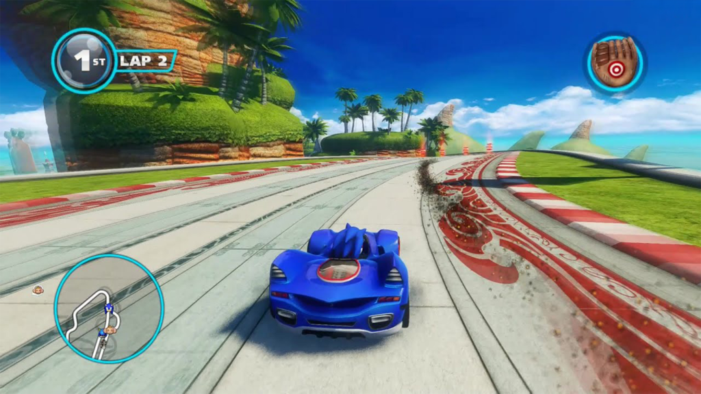 A screenshot from Sonic & All-Stars Racing Transformed.