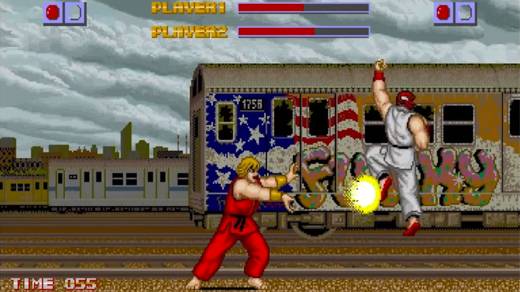 A screenshot from Street Fighter (1987).