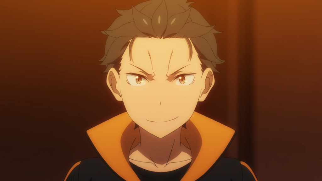 Subaru looking determined in Re: Zero
