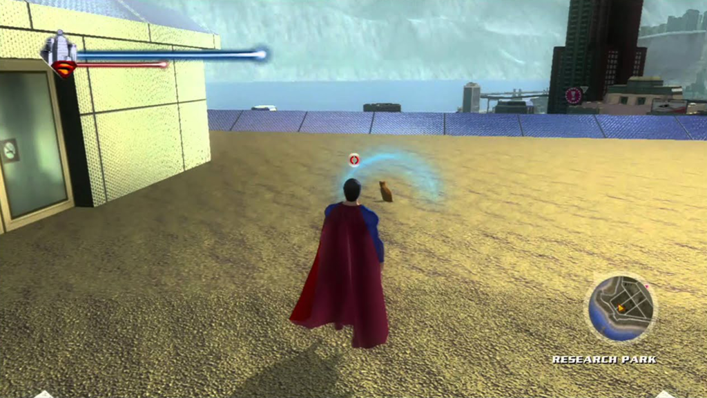 A screenshot from Superman Returns (2006).