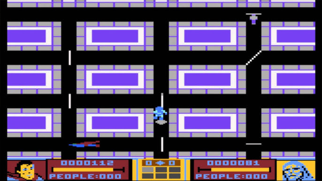 A screenshot from Superman: The Game (1985).