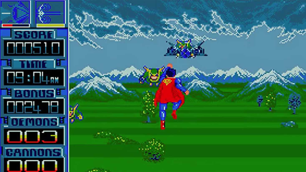 A screenshot from Superman: The Man of Steel (1989).