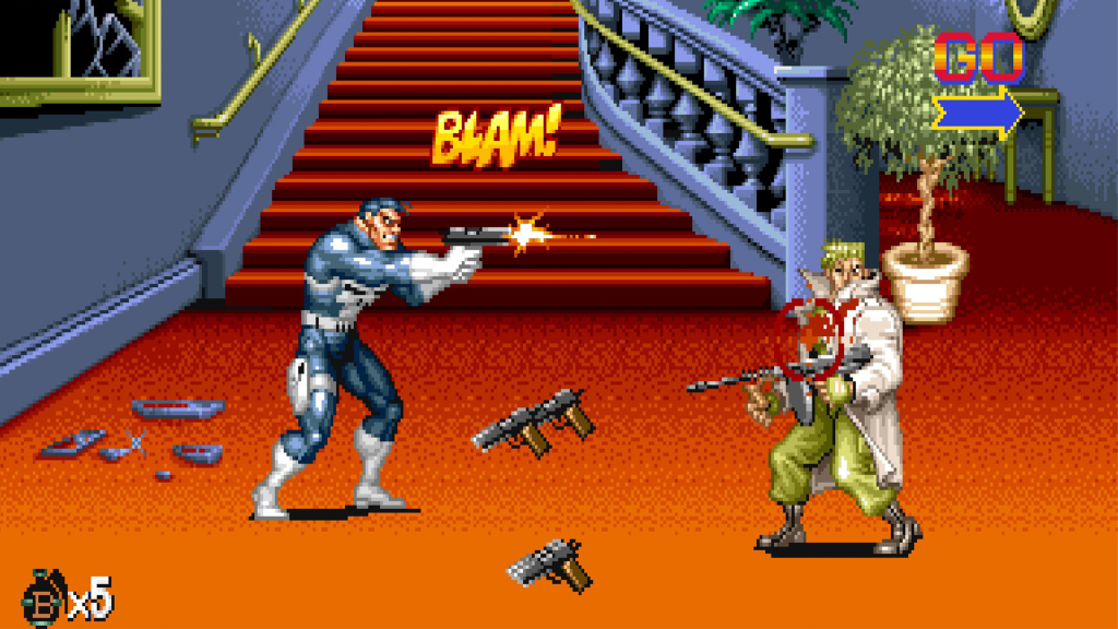 A screenshot from The Punisher (1993).