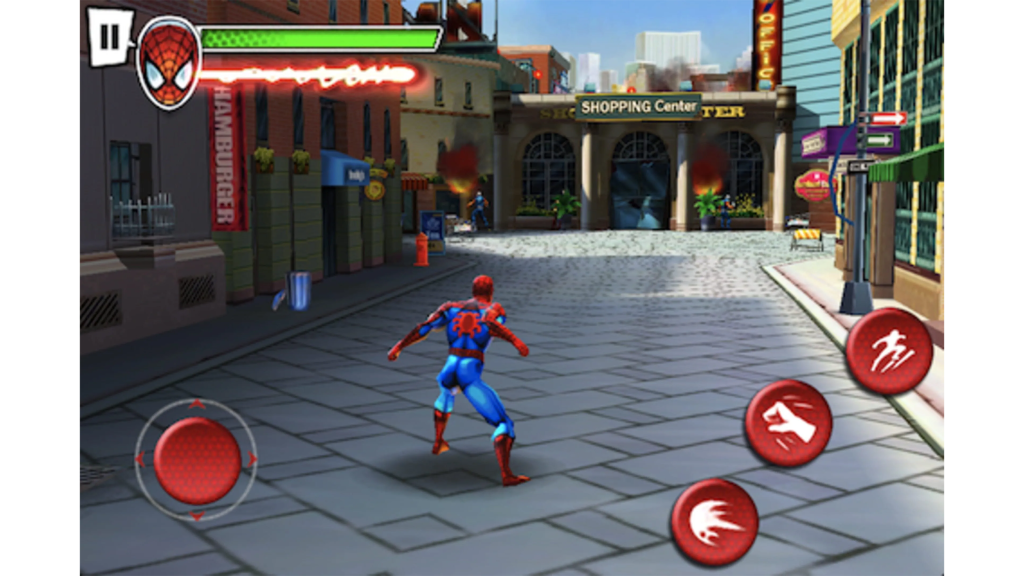 A screenshot from Ultimate Spider-Man: Total Mayhem.