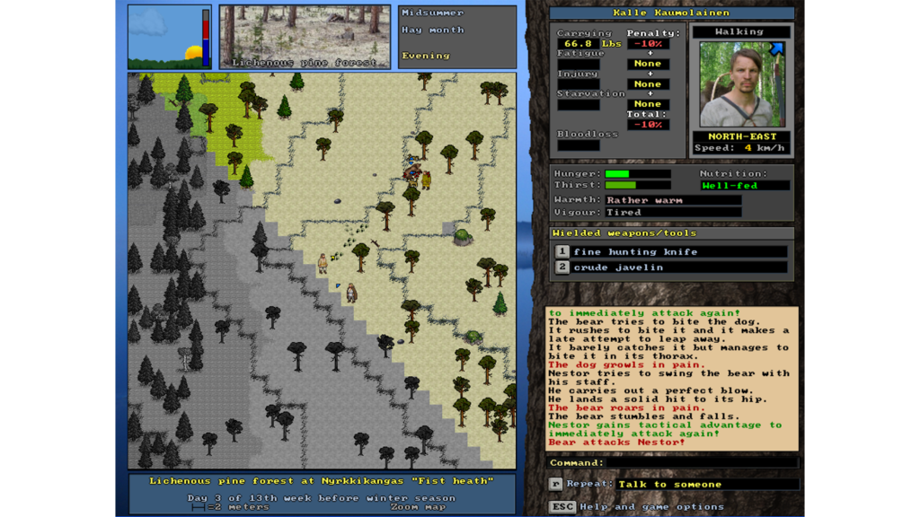 A screenshot from UnReal World.