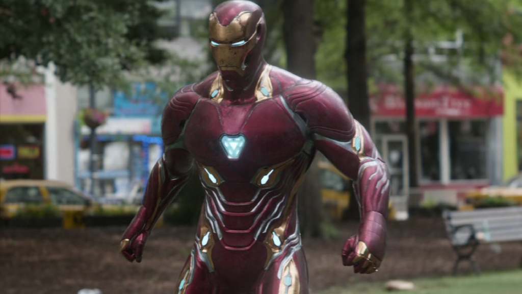 Iron Man in his Bleeding Edge armor in Avengers: Infinity War (2018)