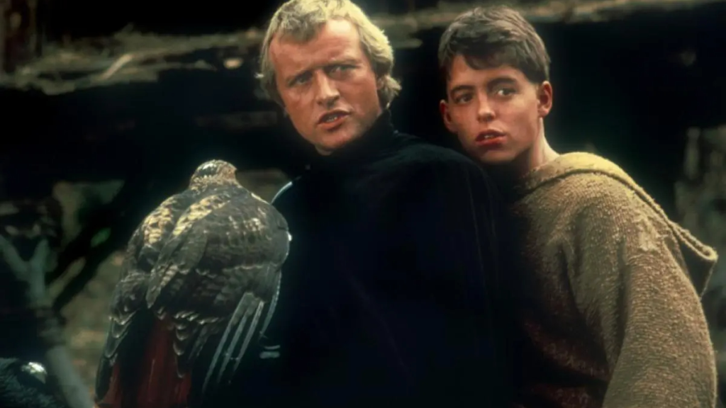 Rutger Hauer and Matthew Broderick in Ladyhawke (1985)