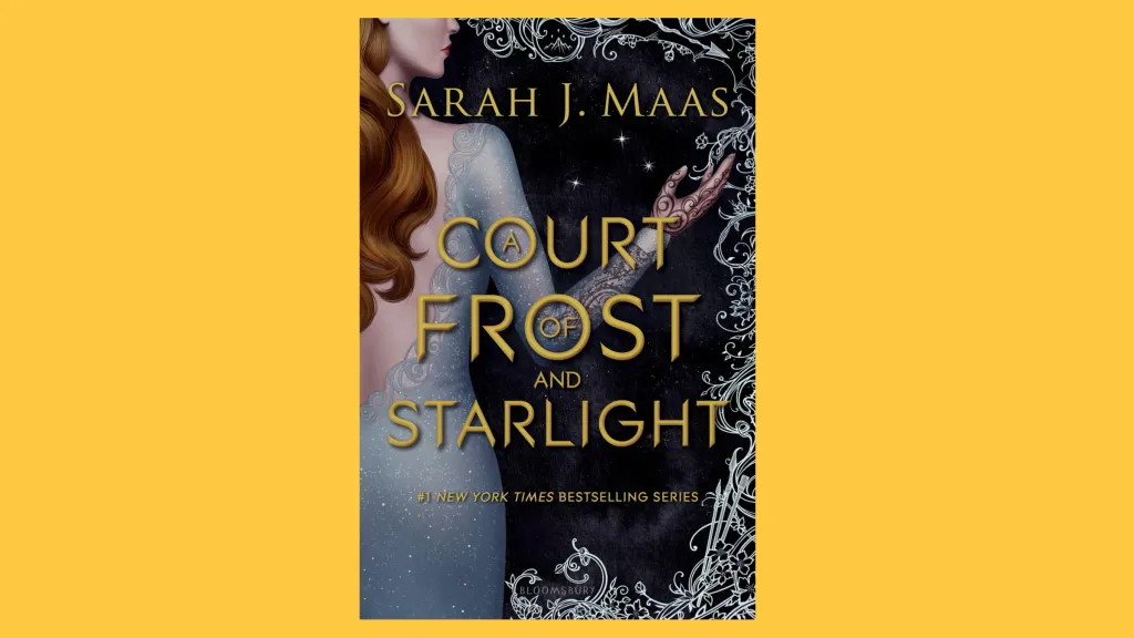 A Court of Frost & Starlight against a yellow background