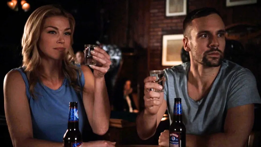 Adrianne Palicki as Bobbi Morse and Nick Blood as Lance Hunter in Marvel's Agents of SHIELD