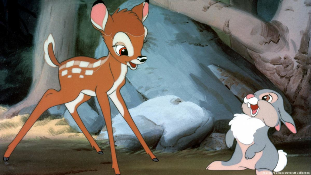 Bambi and Thumper talking in Bambi