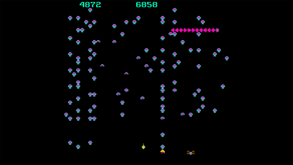 A screenshot from Centipede.