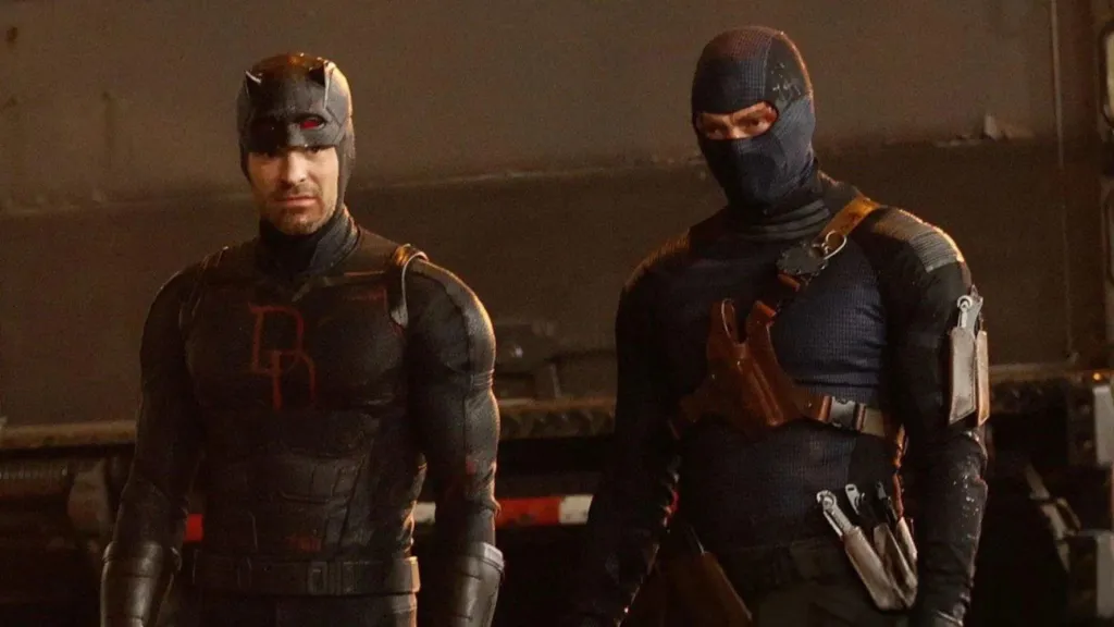 Charlie Cox as Daredevil and Wilson Bethel as Bullseye in the set of Daredevil Born Again Season 2