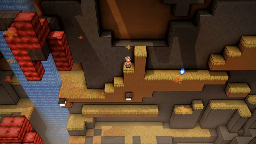 The player standing on a mountain in Crystal Project.