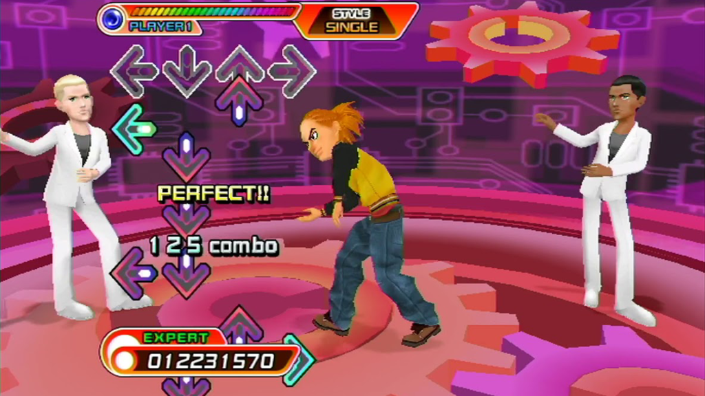 A screenshot from Dance Dance Revolution.