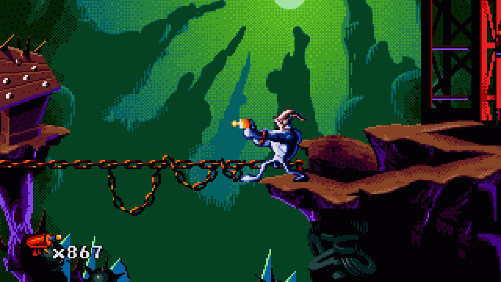 A screenshot from Earthworm Jim.