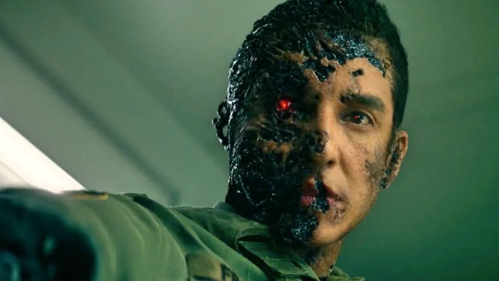 Gabriel Lunas as the Rev-9 in Terminator Dark Fate