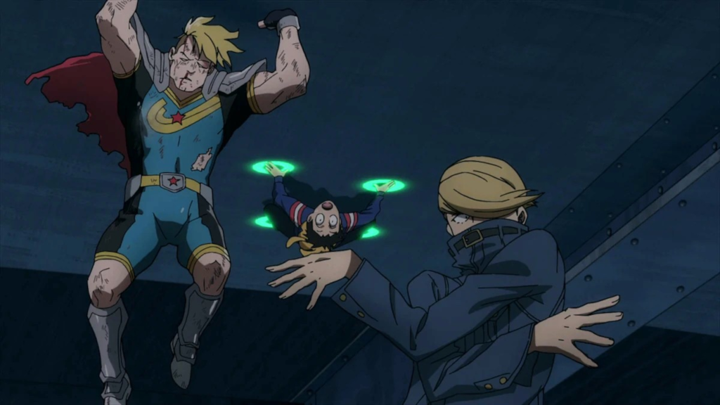 Captain Celebrity, Koichi, and Best Jeanist in MHA: Vigilantes Season 2, Episode 11