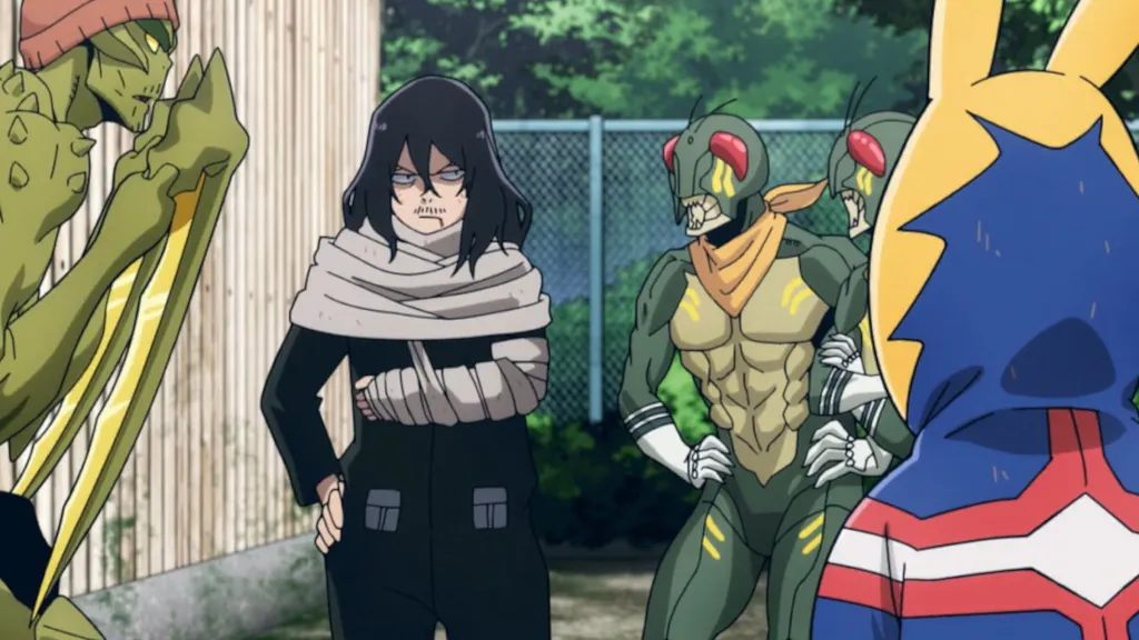 Aizawa looking annoyed in MHA: Vigilantes Season 2, Episode 4
