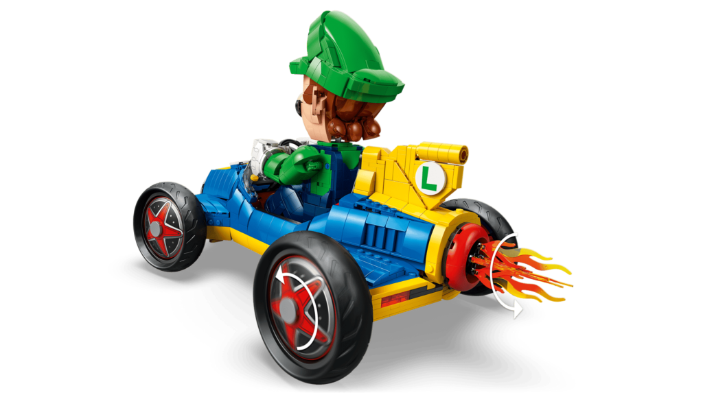 Mario Kart Luigi & Mach 8 LEGO set mechanical posing