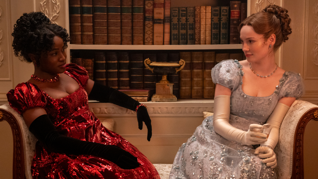 Michaela Stirling and Francesca Bridgerton in Bridgerton Season 4