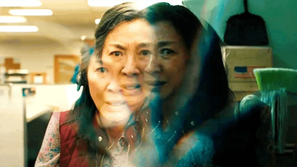 Michelle Yeoh fragmented face in Everything Everywhere All at Once