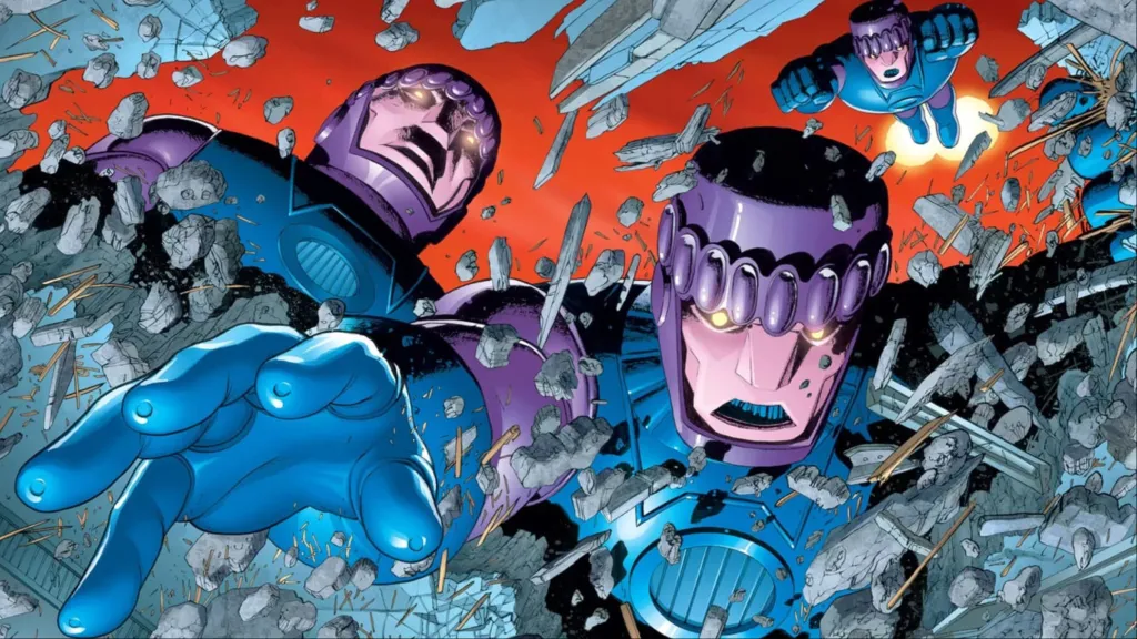 Sentinels breaking through a ceiling