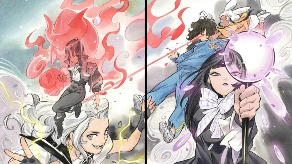 The Ultimate X-Men using their powers together