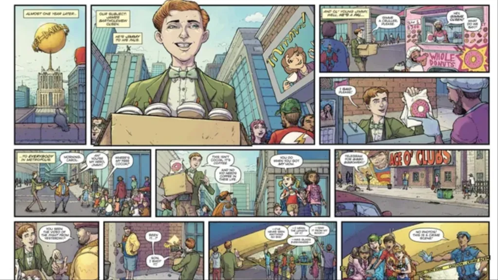 Jimmy Olsen on his way to The Daily Planet