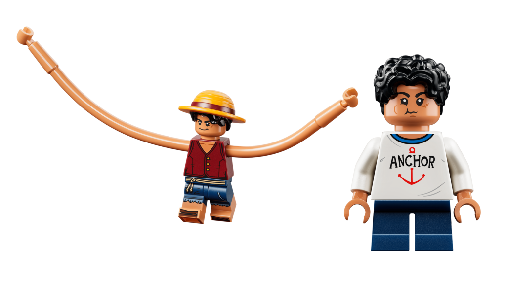 Monkey D Luffy streched arms and eating fruit LEGO mini figure