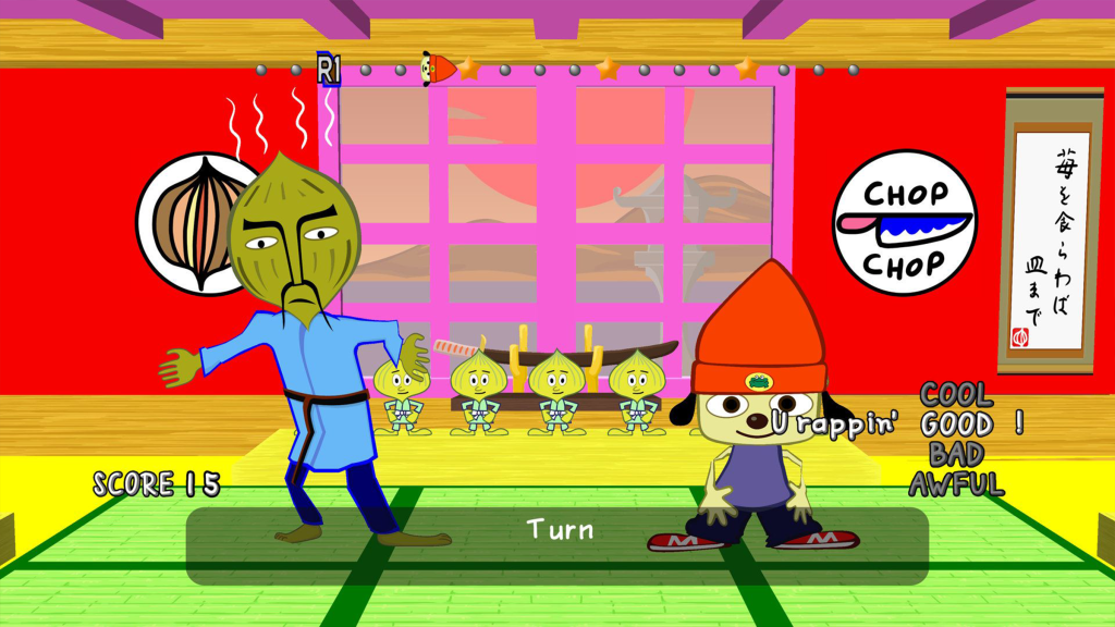 A screenshot from PaRappa the Rapper.