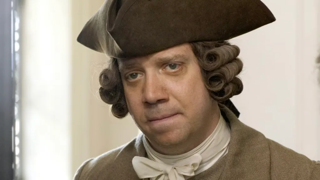 Paul Giammati's John Adams stands and stares in HBO's John Adams 2008