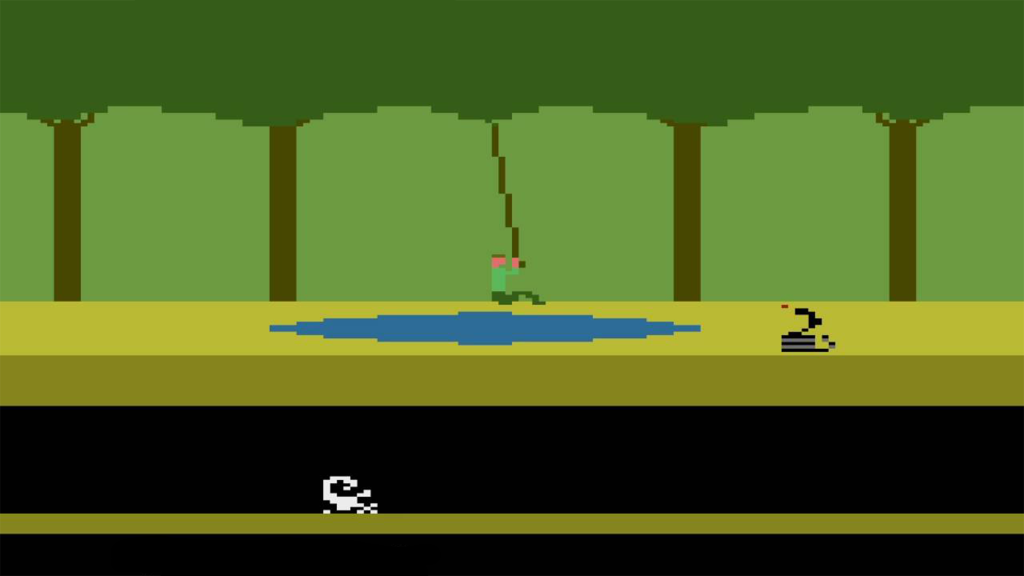 A screenshot from Pitfall!.